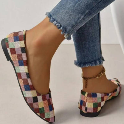 Women's Shoes Loafers Ballet Flats Pointed Toe Barefoot Slip-on Casual Flat Heel Comfortable Random Pattern Woman Shoe Size 43