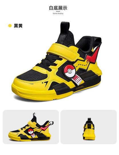 Pokemon Pikachu Children Sports Shoes Spring and autumn Fashion Anime Boy Sneakers Student Breathable Non-slip Running Shoe
