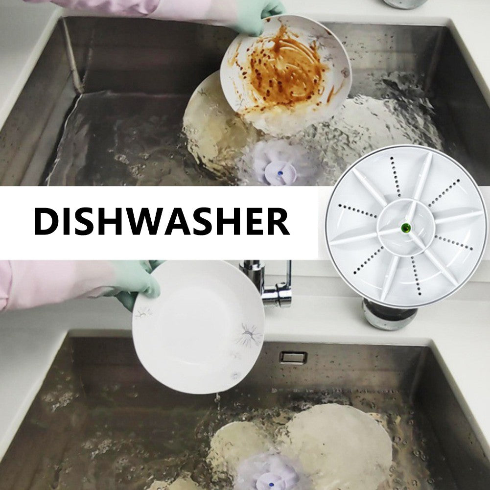 Mini Turbo Dishwasher Detachable Portable Ultrasonic Dish Washer Cordless Sink Dishwasher Household Sink Dishwasher for Home Use