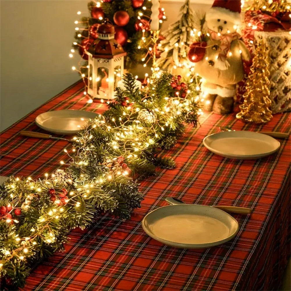 1PC 3/6/9/12M USB Power LED Firecracker String Fairy Lights Remote Control 8 Modes for Wedding Party Garden Bedroom Christmas