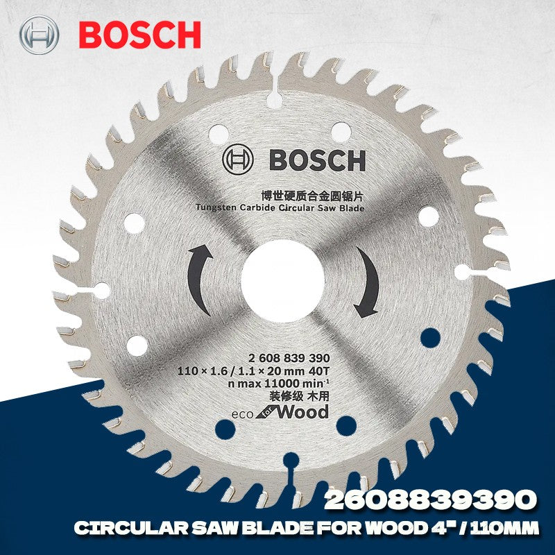 BOSCH 2608839390 Lâmina de Serra Circular Sem Fio Para Cortar Madeira 110x1.6/1.1x20mm T40 Acessórios para Ferramentas Elétricas Bosch