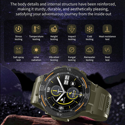 Smartwatch Militar de Outdoor 2025 Novo GPS Display Ultra HD de 1.52" Chamada Bluetooth Frequência Cardíaca IP69K À Prova D'água AI Smartwatch Masculino