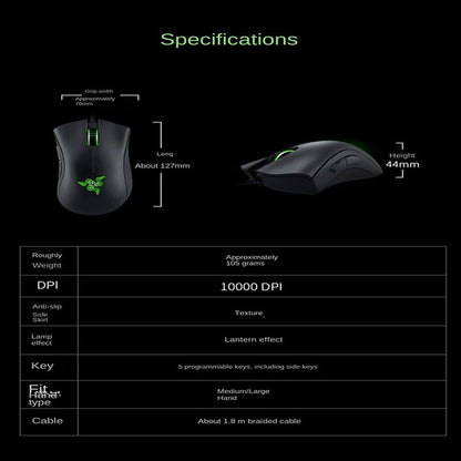 Razer DeathAdder Essential Wired Gaming Mouse / Wired Mice 6400DPI 5 Independently Buttons For Laptop PC Gamer