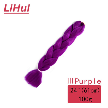Cabelo Sintético Trança Jumbo 24 Polegadas Ombre Jumbo Extensão de Cabelo para Mulheres Tranças DIY Roxo Rosa Amarelo Cinza Lihu