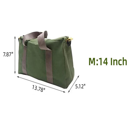 Wide Mouth Tool Bag, Canvas Tool Bag, Heavy Duty Tool Storage Bag, Large Capacity Tool Tote Bag for Electricians, Power