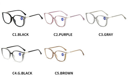 Anti Blue Light Reading Glasses for Women Stylish Dazzling Large Frame Set with Diamonds Plano Eyeglasses Presbyopic Eyewear