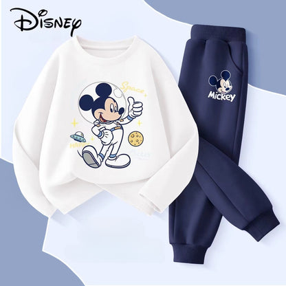 Autumn Baby Girls Boy Clothes Set Children Disney Mickey Printed Sweatshirts Pullover Top And Pants Suit Kid 2pcs Tracksuits