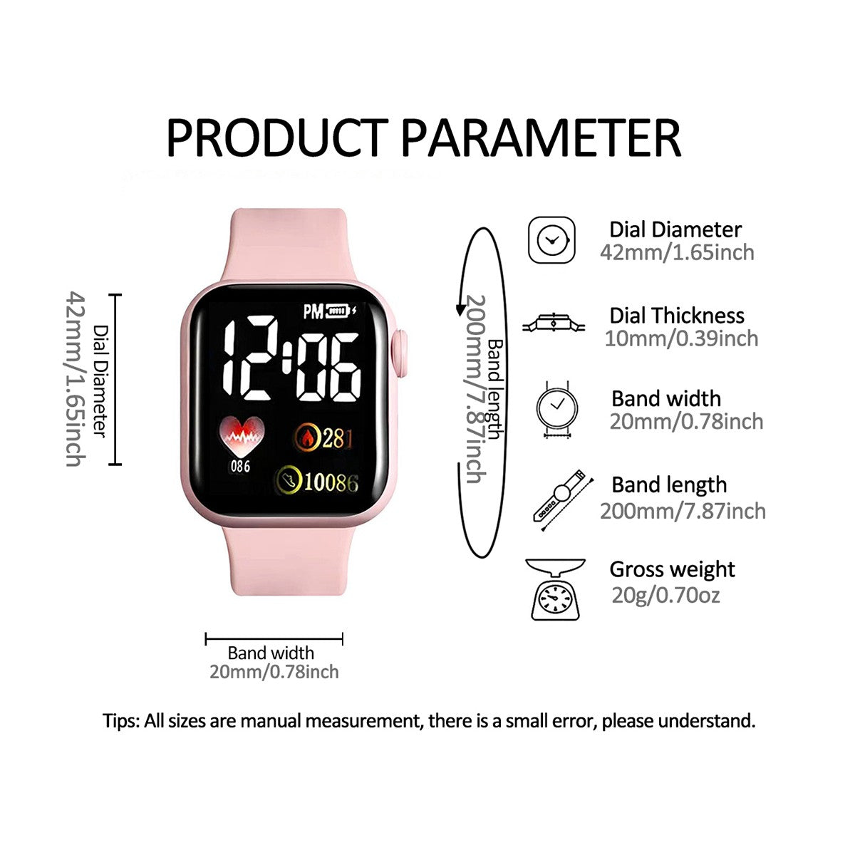 Ladies, Simple LED electronic watch and jewelry set, fashionable wristwatch, without smart functions, decorative pattern design