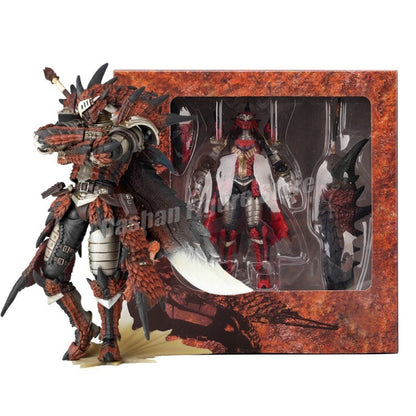 Kaiyodo Monster Hunter Rathalos Boneco de Ação Revoltech Yamaguchi Espadachim Modelo Reus Dragão de Fogo Macho Zinogre Brinquedo em Miniatura