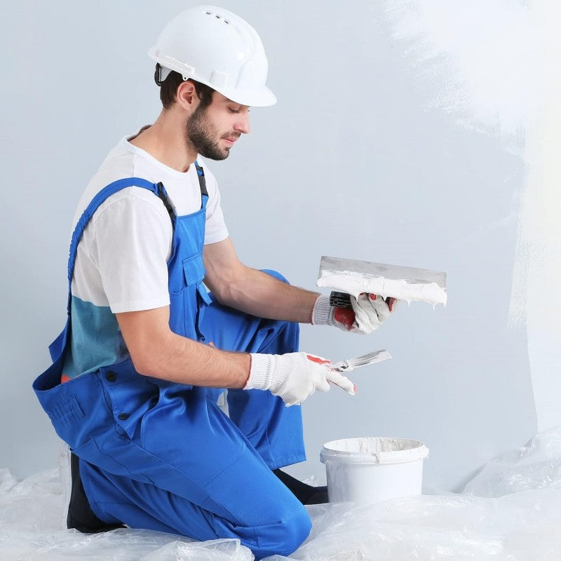 Espátula de Gesso para Mão Chata, Ferramenta de Reparo de Parede Seca, Tinta, Concreto, Ferramentas de Construção, Painel de Aço Carbono com Cabo de Borracha, Ferramentas Manuais