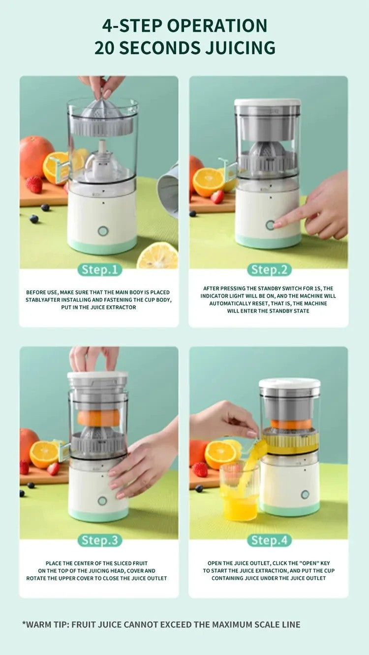 Automatic Portable USB Multifunctional Small Bidirectional Spiral Juicer Cup with Residue Separation And Charging Feature