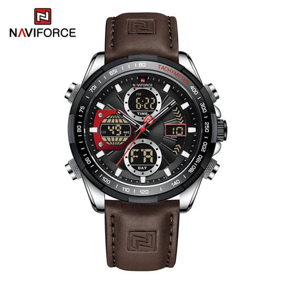 NAVIFORCE Men Military watch Multifunction Chronograph Sports 3ATM Waterproof alarm mode Day And Date Display Male Gifts Clocks