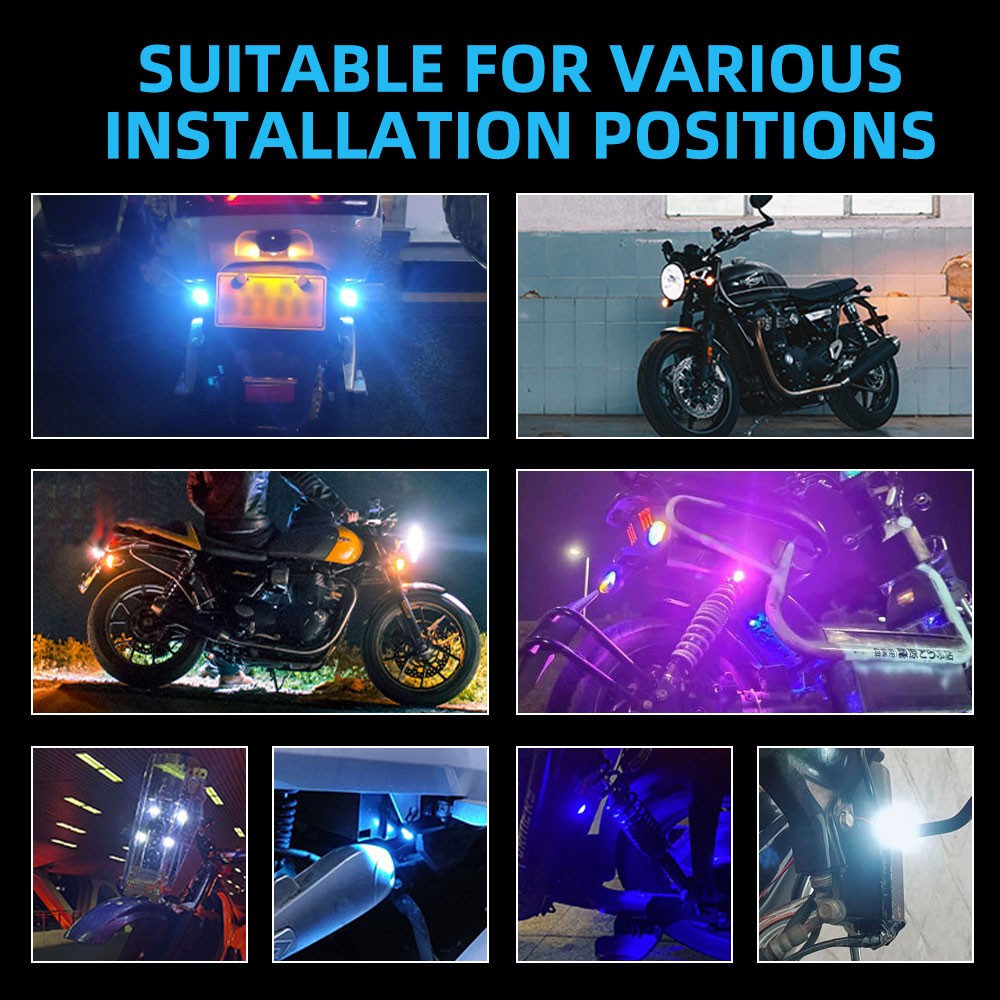 1 Par Moto Flash Estroboscópico Olho de Águia Luz Diurna Moto Lâmpada de Nevoeiro Farol Acessórios para Moto