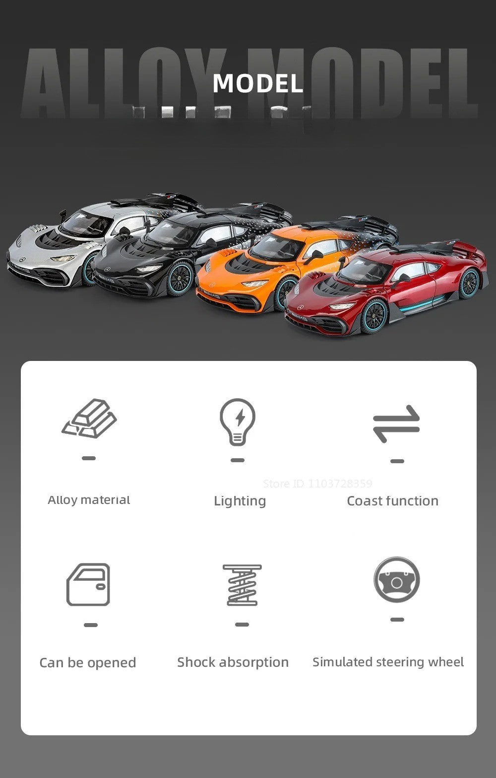 1:18 UM GT Miniatura Sports Car Modelo Brinquedos Liga Diecast Supercarros Som Luz Portas Abertas Absorção de Choque para Presentes Infantis