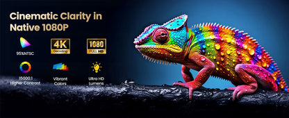 Mini Projetor Wimius 600 ANSI 4K Laser WiFi6 Projetores HD 1080P Beam 20W Dolby hy300max Projetor de Home Theater