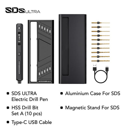 Mini Furadeira Elétrica ARROWMAX Ferramenta Rotativa Furadeira Sem Fio Recarregável para Artesanato Madeira Plástico Alumínio Moeda Casa DIY SDS Ultra