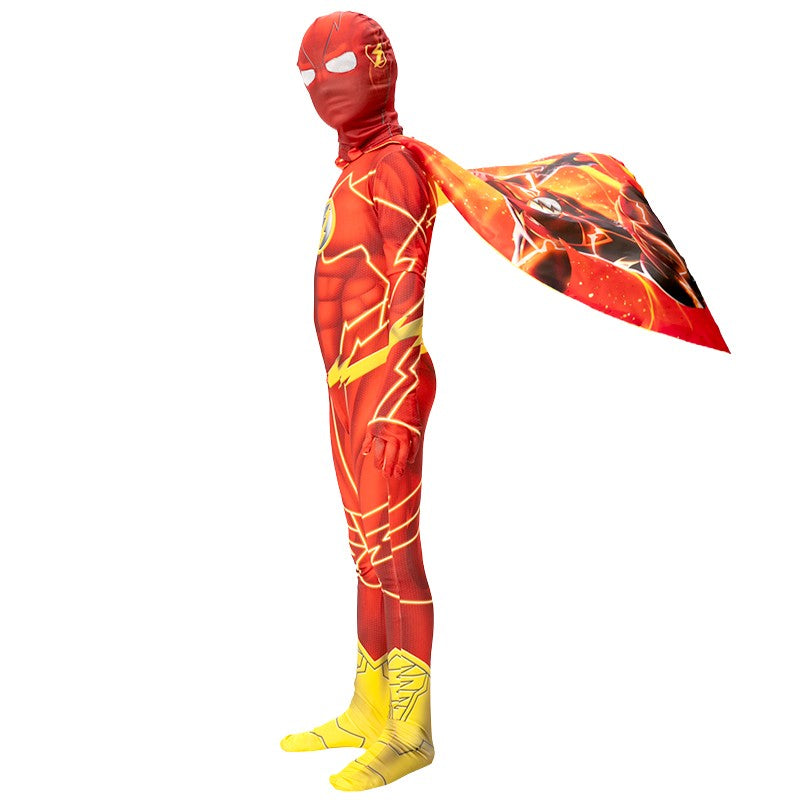 Flash Adult Children Cosplay Costumes Superhero Jumpsuit Including Headgear Halloween carnival Dressing Up