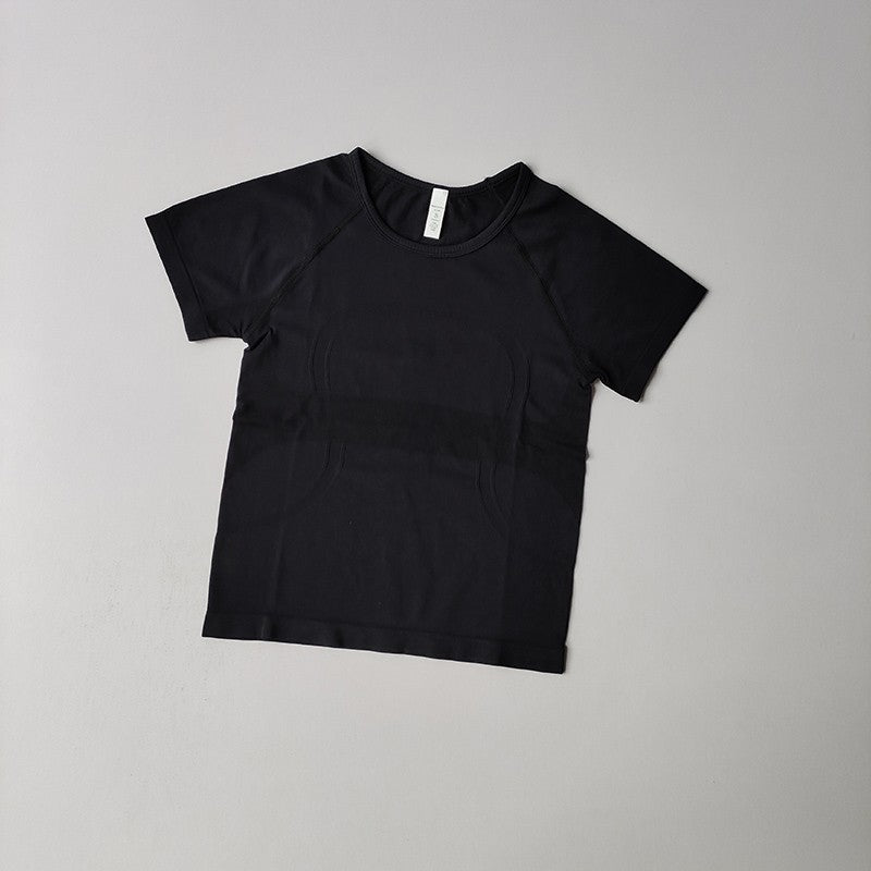 Sports Short-sleeved Women Casual Running T-shirt Tight Yoga Clothes Top Breathable Quick-drying Pilates Training Fitness Cloth