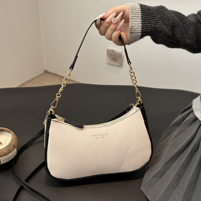 Cherry Pendant Shoulder Bag Women Light Luxury New High-end Women's Bag Soft Lychee Pattern Underarm Bag Casual Dumpling Bag