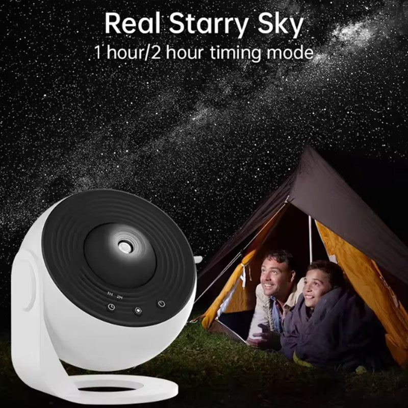 Projetor de Luz Noturna Galáxia Rotativa 360° Abajur Planetário Céu Estrelado Presente de Natal Perfeito para Quarto Infantil Decoração de Feriado