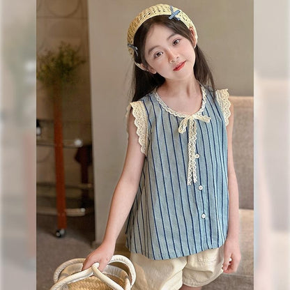 Korean Children's Clothes 2025 Top Elementary Student Girl Clothing Setup Girls From 8 12 Years Old Summer Sets Set Child Set