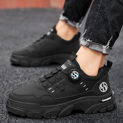 Men's boots autumn and winter new rotating shoelaces fashion casual boots youth outdoor boots anti slip soft sole workwear boots