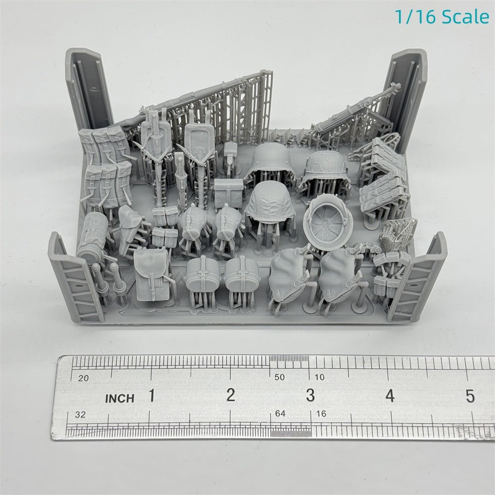 Classic 1/16 1/35 Equipamento de Infantaria Individual Alemão Kit Modelo em Resina Miniatura Acessórios de Cenário para Diorama de Jogos de Guerra