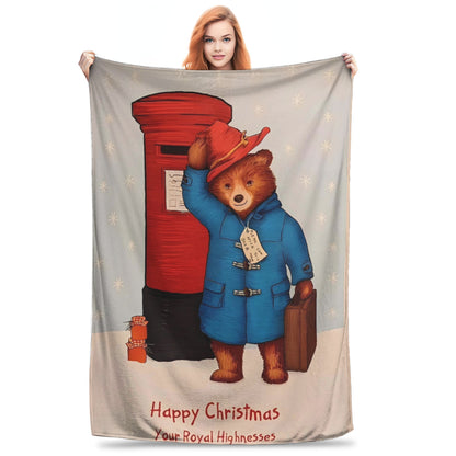 Urso Paddington (manta de pelúcia infantil, edredom de flanela, mantas para sala de estar, design macio e quente, colcha de qualidade, presente de aniversário