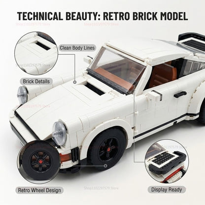 1458PCS Retro Car Building Blocks Set 2in1 Race Car Classic Car STEM Toy forTeens Adults Creative DIY Gift for  Christmas