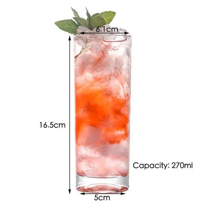 Copo Alto Criativo de Vidro Cristal Sem Chumbo Copo Collins para Bar para Água, Suco, Cerveja e Coquetel