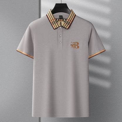 Men's Summer New Luxury Short Sleeve High Quality Designer Pattern Embroidered Anti Wrinkle Polo Shirt Business Casual T-shirt