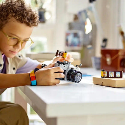 LEGO retro camera 3-in-1 set of miniature building block models for children's birthday gifts, children's collection toy set