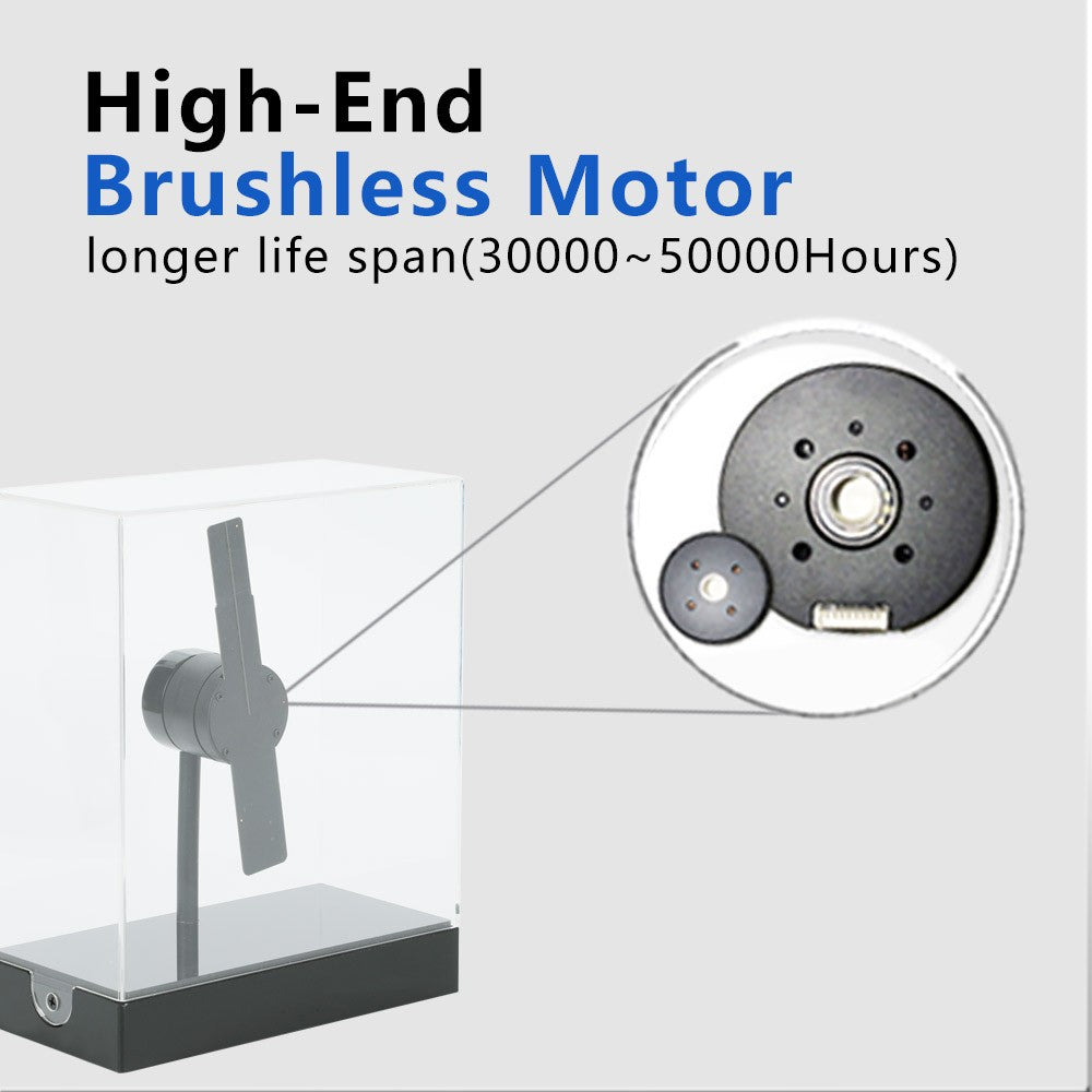 Portable Mini 3D Hologram Fan 18CM with Desktop Cover - Christmas Decoration Holographic Display, Advertising Projector for Home