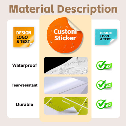 Custom Stickers PVC Waterproof Die Cut Vinyl Face Labels Round Personalized Sticker for Laptop Birthday Party Wedding Business