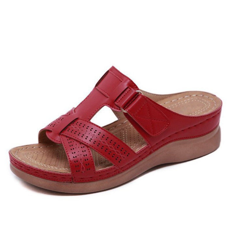 Summer Women Sandals Wedge Sandals Premium Orthopedic Open Toe Sandals Vintage Anti-slip Casual Female Platform Retro Slippers