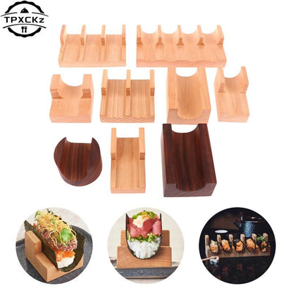 Suporte para Taco, Prateleira de Pizza Mexicana, Suporte para Rolo de Sushi Japonês, Suporte de Madeira para Lanche, Prato de Madeira para Culinária, Barco de Sushi Sashimi