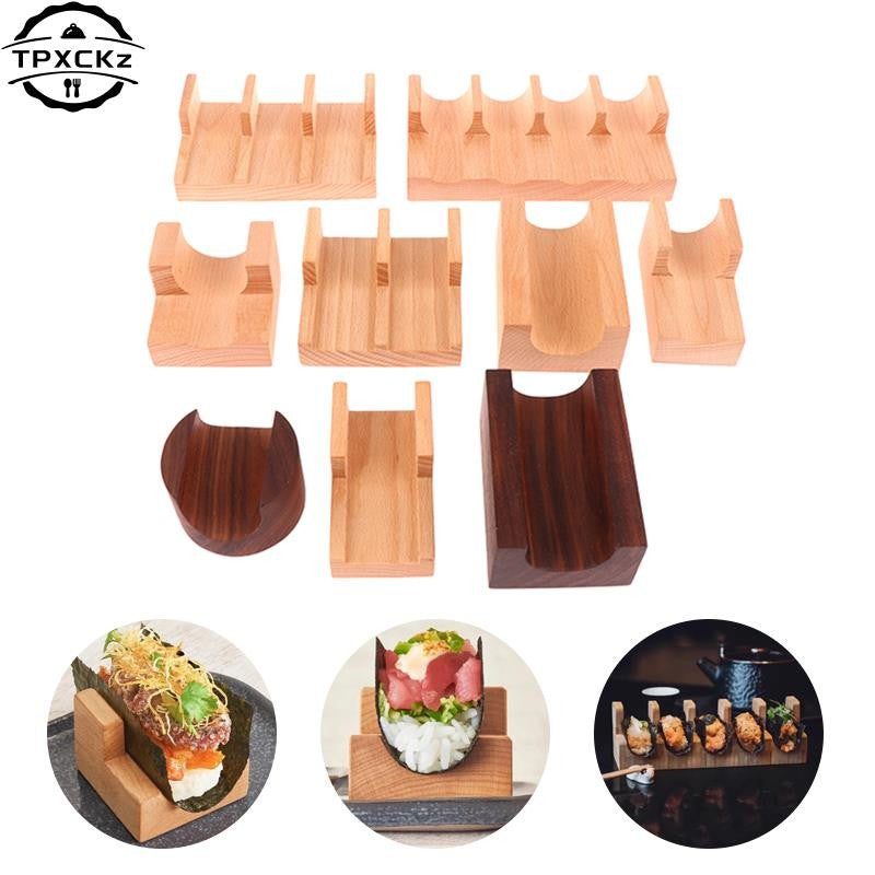 Suporte para Taco, Prateleira de Pizza Mexicana, Suporte para Rolo de Sushi Japonês, Suporte de Madeira para Lanche, Prato de Madeira para Culinária, Barco de Sushi Sashimi