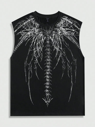 Summer Fashion Men and Women Sleeveless Shirts Harajuku Hip Hop Dragon Pattern Printed T-shirt Gothic American Sports Tank Top