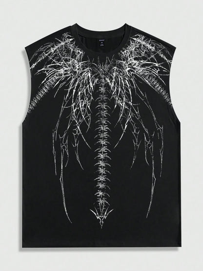 Summer Fashion Men and Women Sleeveless Shirts Harajuku Hip Hop Dragon Pattern Printed T-shirt Gothic American Sports Tank Top