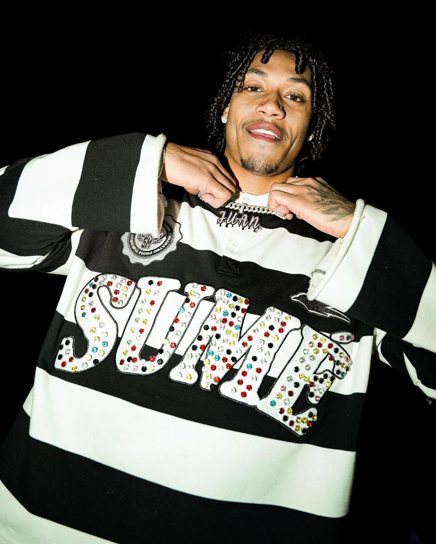 Womens Harajuku Klein Stone Embroidery Crop Tees Y2k Gothic Graphic Men Hip Hop Print Long Sleeves T Shirts Cotton Loose Tops