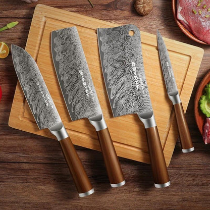 Japanese Style 4-Piece Kitchen Knife Set-Stainless Steel Chef Knives, Multifunctional Kitchen Knives for Home and Restaurant Use