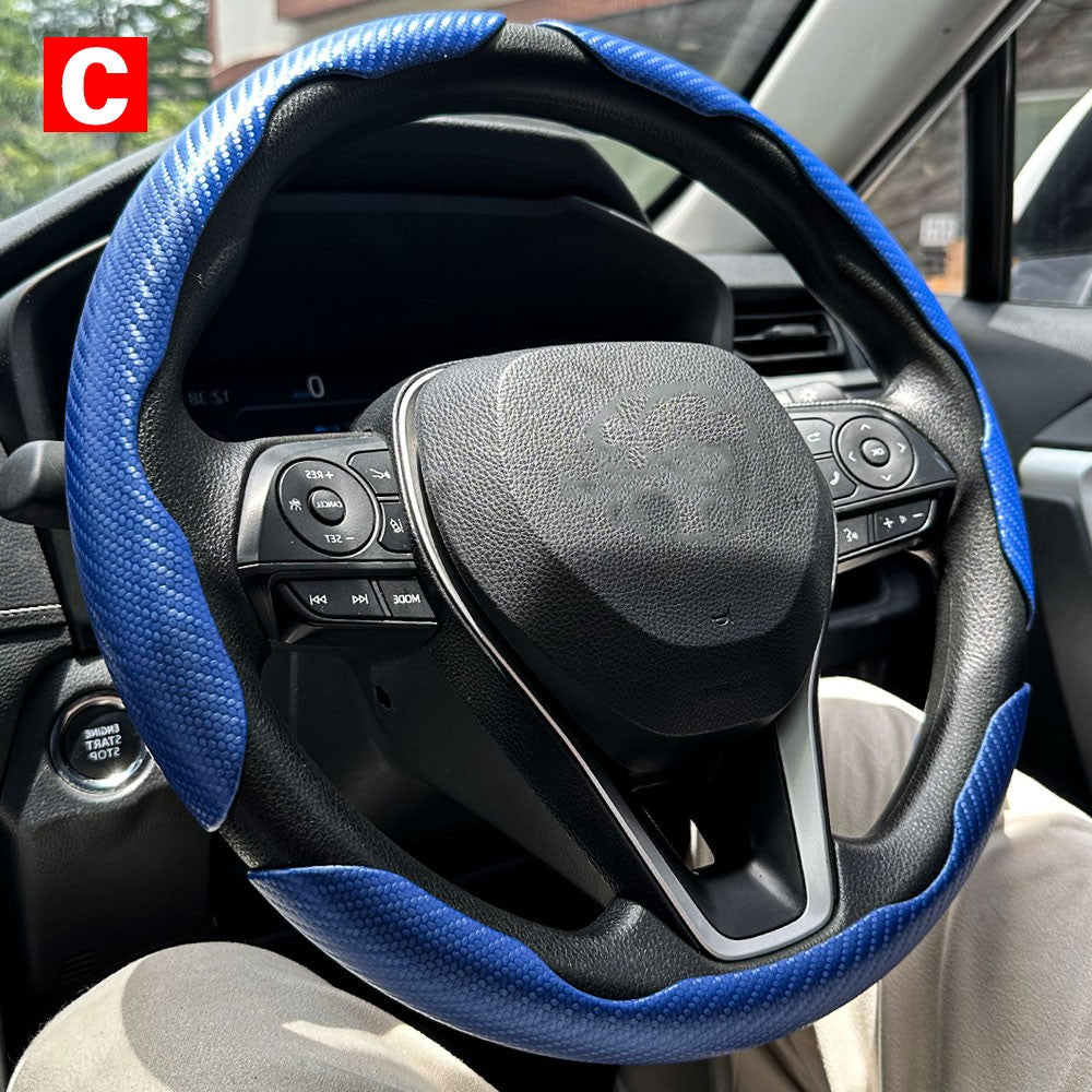 1 par de capas para volante de carro, impulsionador de microfibra, acessórios decorativos internos automotivos, fibra de carbono universal