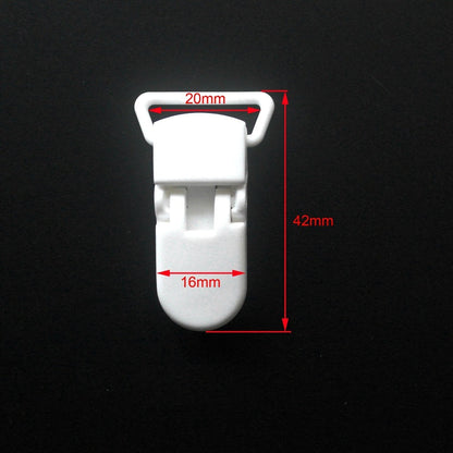 Sutoyuen 40pcs Hot D Shape Kam Plastic Pacifier Clips Plastic Baby Soother Dummy Suspender Chain Holder Clips for 20mm Ribbon