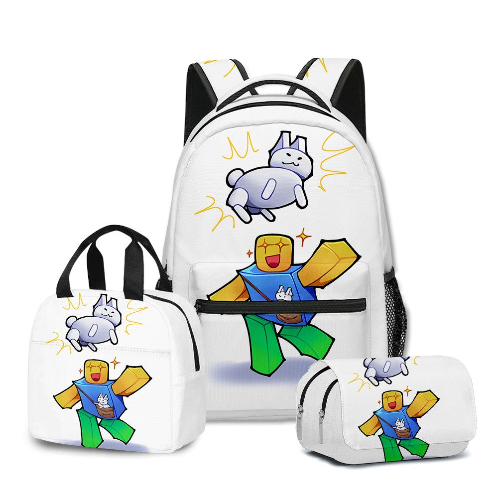 Desenho Animado Popular Engraçado Gubby Pelúcia Impressão 3D 3 Peças/Conjunto Bolsas Escolares para Estudantes Mochila para Laptop Lancheira Portátil Estojo de Lápis