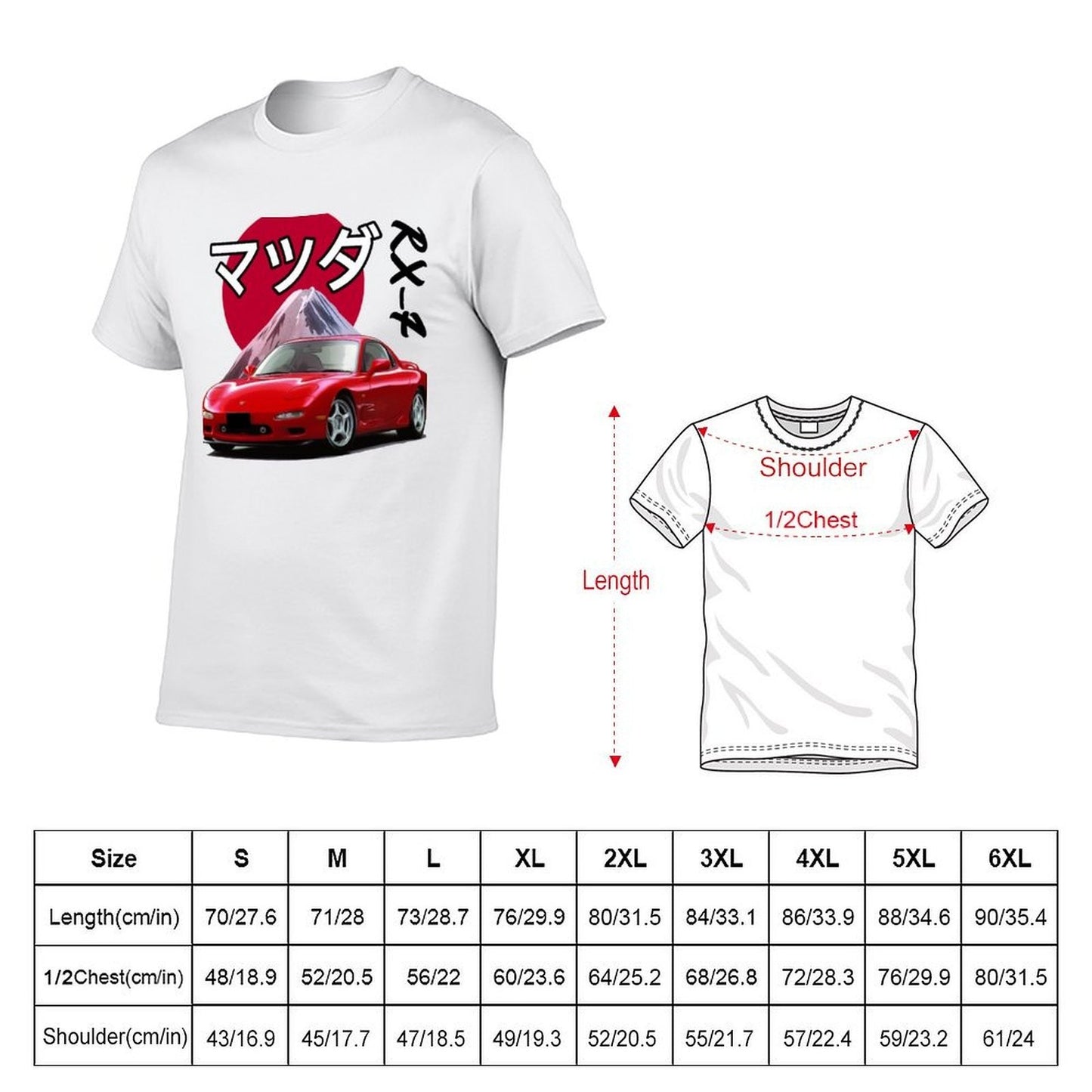 Classic RX-7 T-Shirt t shirt man casual black cotton t-shirt plain for man package T-Shirt