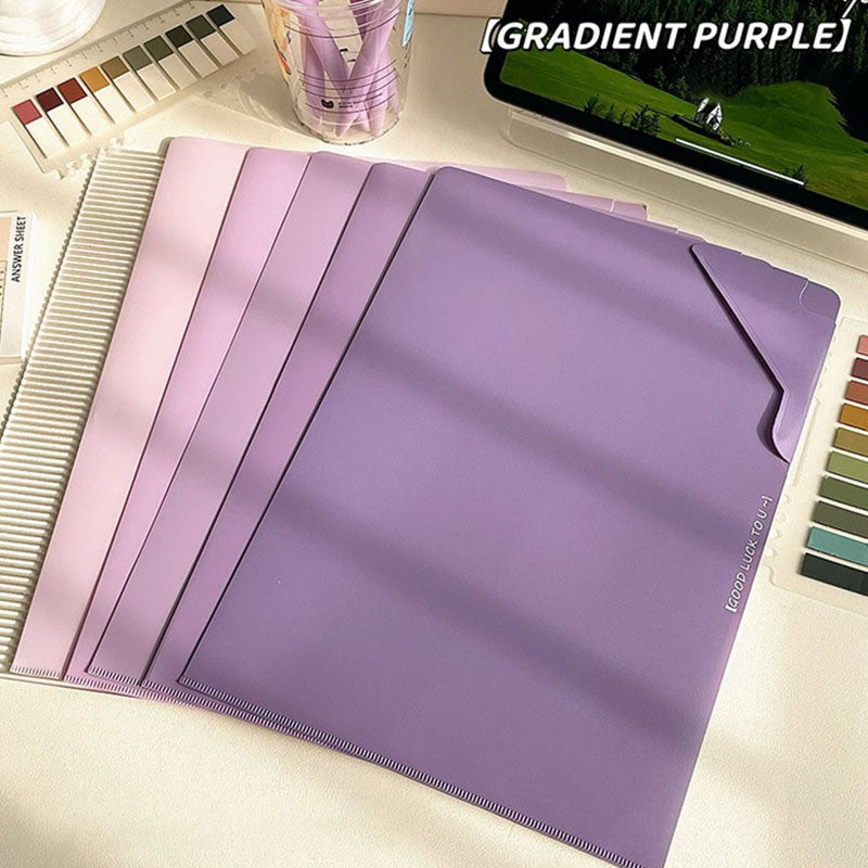 5 pcs A4 folder with lock buckle, high aesthetic office information booklet, large capacity for students to organize and store