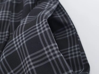 Women's 2025 Autumn Fashion Versatile Ramie Bloomers Plaid Printed Loose Pants Female High-Waist Drawstring Casual Trousers