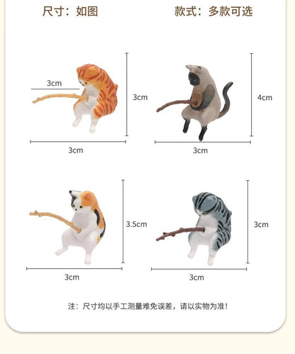 Gato-pescador Decoração de Interiores de Carro Resina Fofa com Óculos de Tubo Pingente para Retrovisor de Carro Saída de Ar para Acessórios de Carro