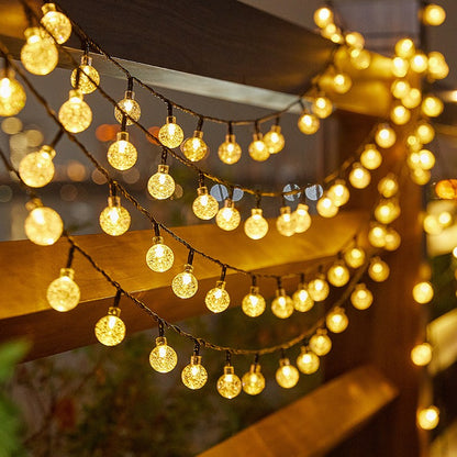 Solar Bubble Balls Lamp String Lights Outdoor Water Drops Outdoor Waterproof Orb Christmas Lights Patio Holiday Party