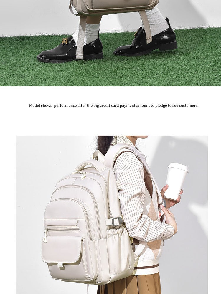 Mochila Multi-camadas Impermeável e Estilosa Oxford de Grande Capacidade Simples para Estudantes, Viajantes e Uso Diário